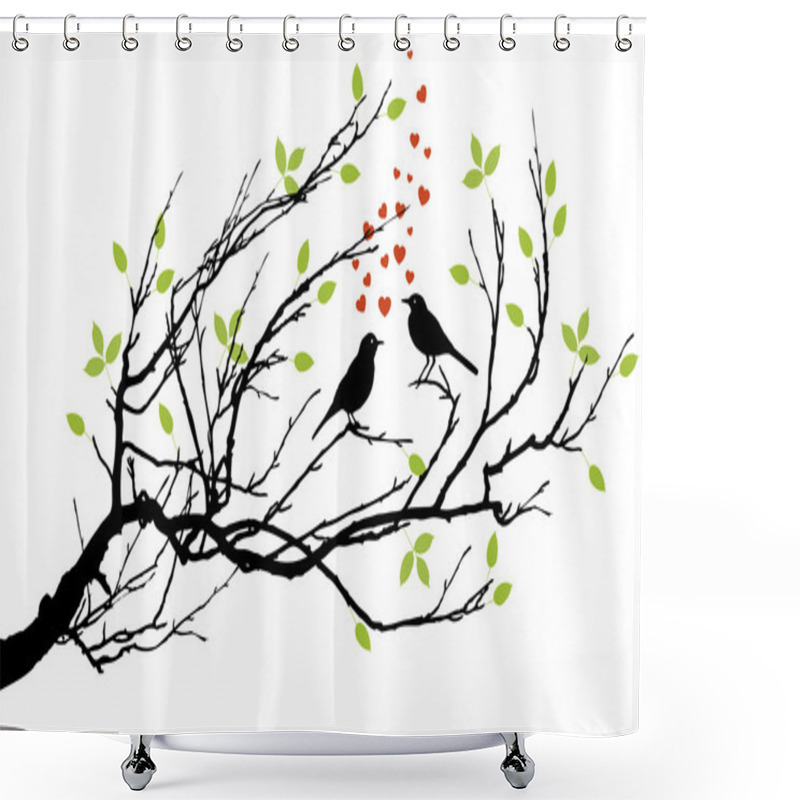 Personality  Two Birds In Love Shower Curtains