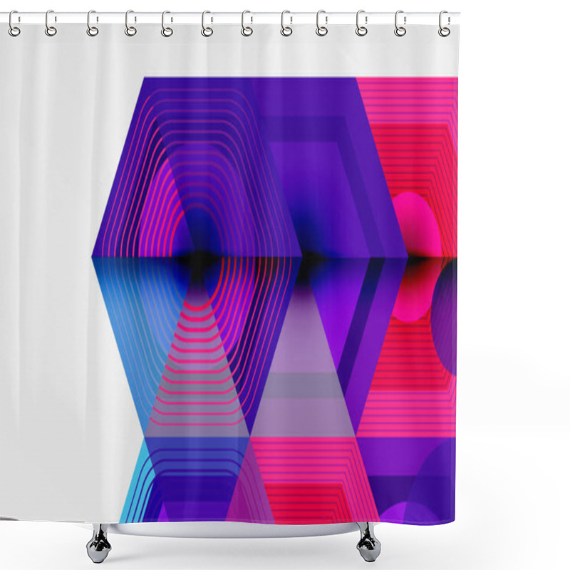 Personality  Hexagons, Diamonds Pattern. Geometric Repeating Hexagon Background Shower Curtains