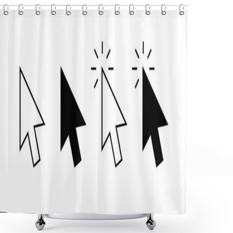 Personality  Computer Mouse Click Cursor Gray Arrow Icons Set And Loading Icons. Cursor Icon. Vector Illustration. Mouse Click Cursor Collection. Shower Curtains