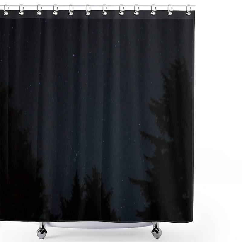 Personality  Starry Night With Silhouetted Trees In The Foreground. Shower Curtains