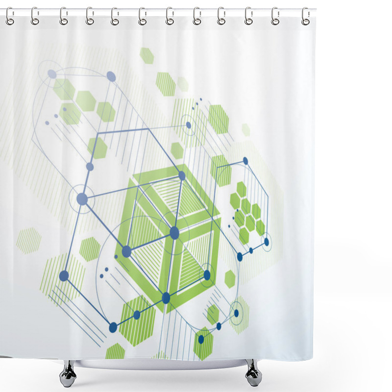 Personality  Bauhaus Simple Geometric Elements Shower Curtains