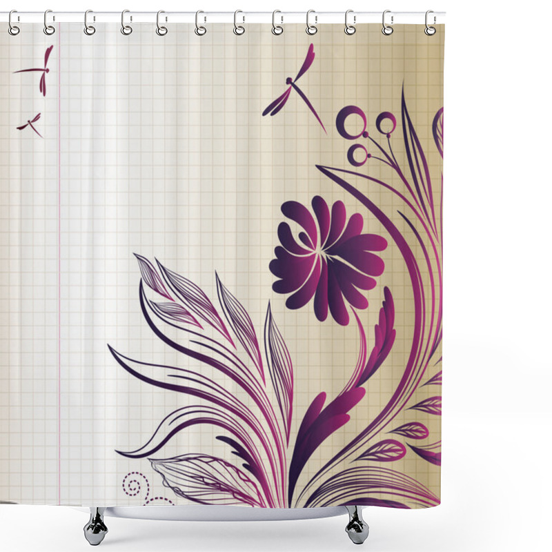 Personality  EPS10 Vector Sketch Flower Shower Curtains