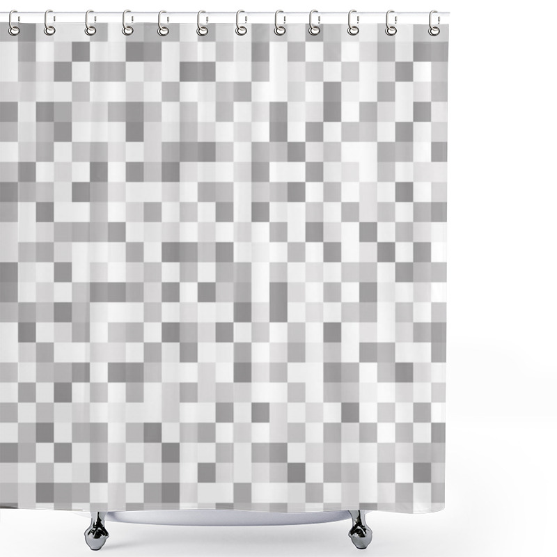 Personality  Abstract Geometric Gray And White Pattern Background With Mesh O Shower Curtains