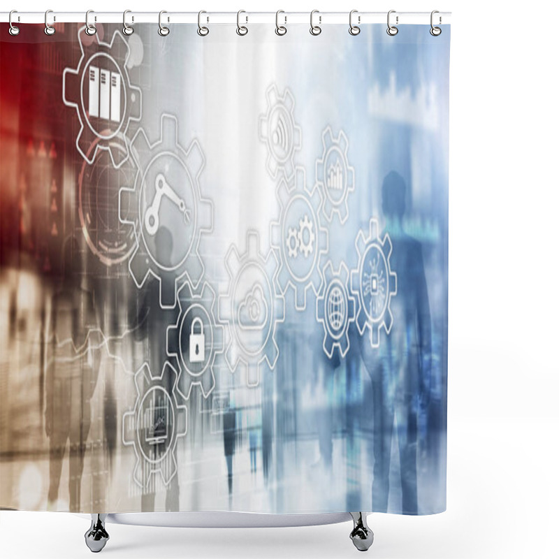 Personality  Technology Innovation And Process Automation. Smart Industry 4.0. Shower Curtains