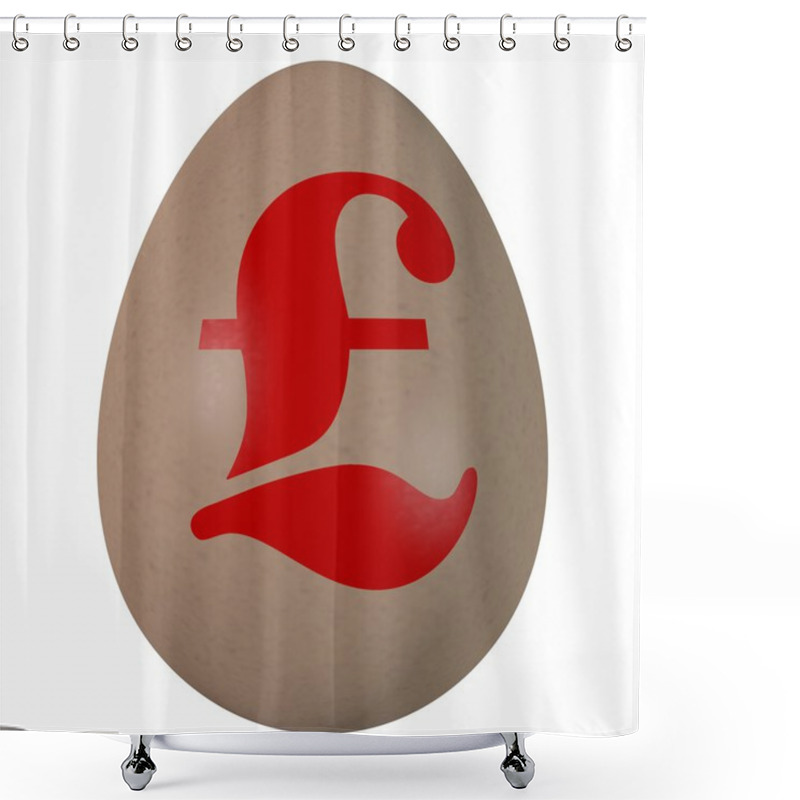 Personality  Egg With The Sign On Pounds Sterling Drawn Shower Curtains