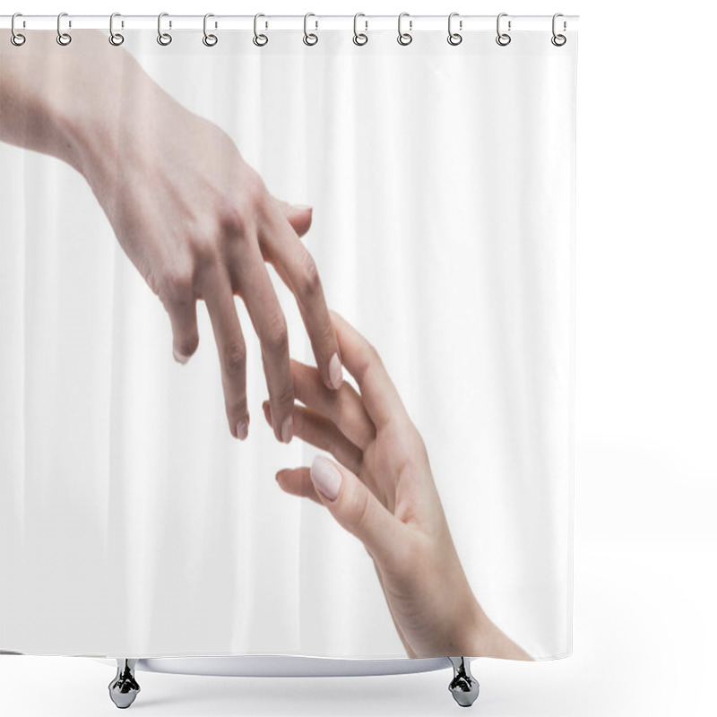 Personality  Hands Gently Touching Each Other. High Quality Beautiful Photo Concept Shower Curtains