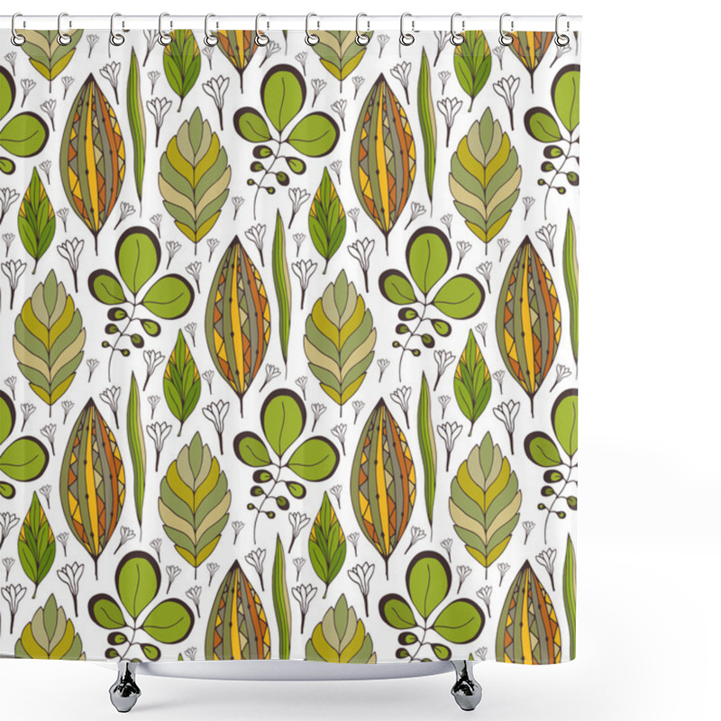 Personality    Pattern With Ethnic Leaves   Shower Curtains