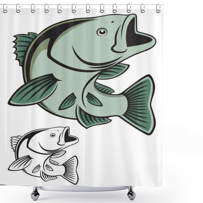 Personality  Fish Illustration Shower Curtains