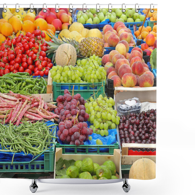 Personality  Fruits And Vegetables Shower Curtains