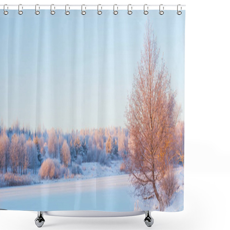 Personality  Winter Morning With Snow And Frost Shower Curtains