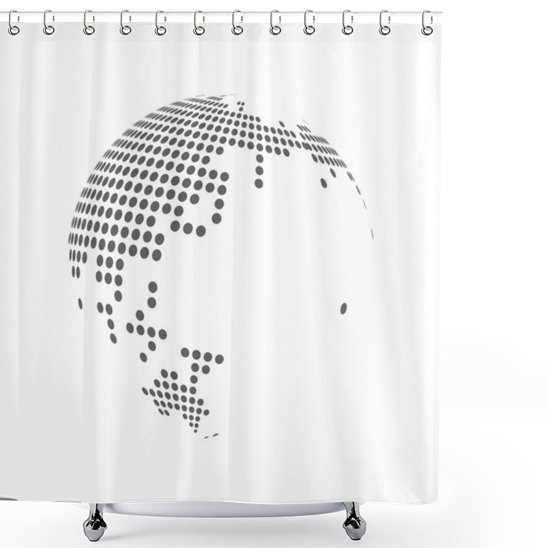 Personality  Abstract Dotted Globe Earth World Map. Vector Illustration Shower Curtains