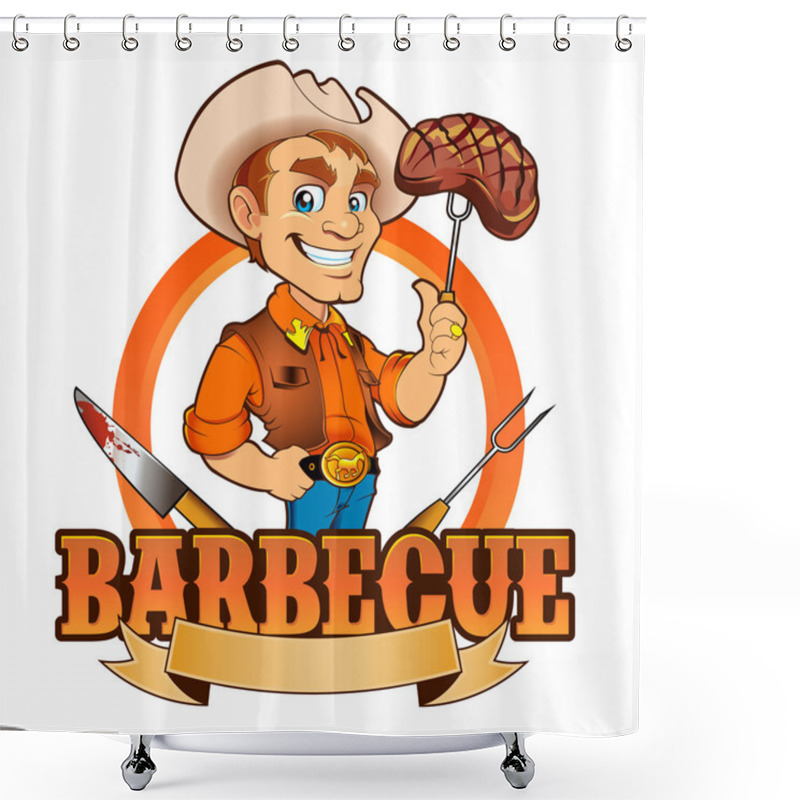 Personality  Cowboy Barbecue Chef Shower Curtains