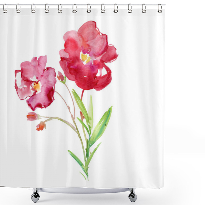 Personality  Blossoming  Oleander Flowers Shower Curtains