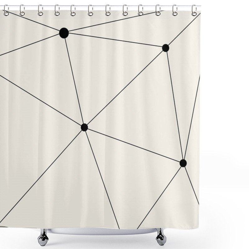 Personality  Modern Black Techno Geometric Pattern Shower Curtains