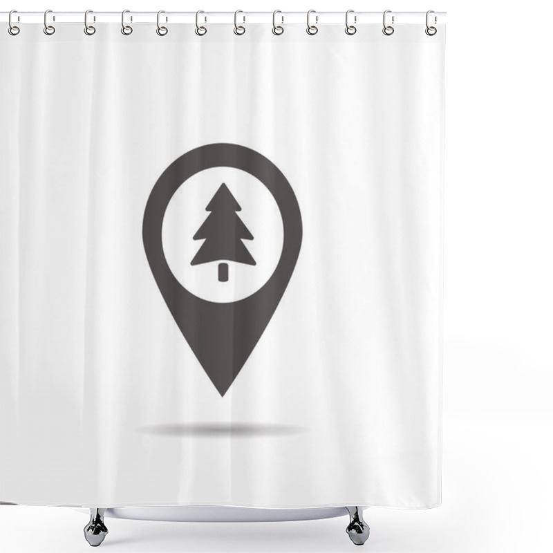 Personality  Forest Location Icon Shower Curtains