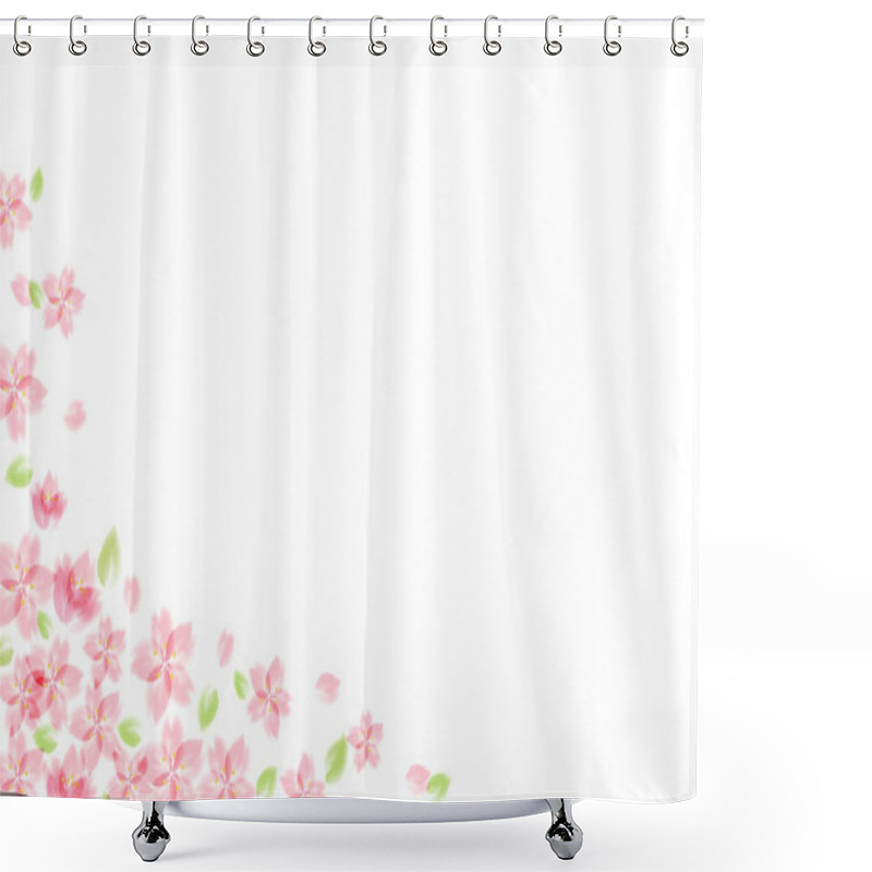 Personality  Background Illustration Of Leaf Cherry Blossoms Shower Curtains