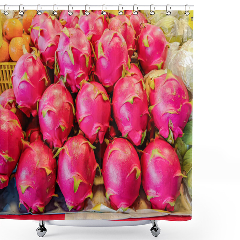 Personality  Dragon Fruit At Market's Fruit In Bangkok. Shower Curtains