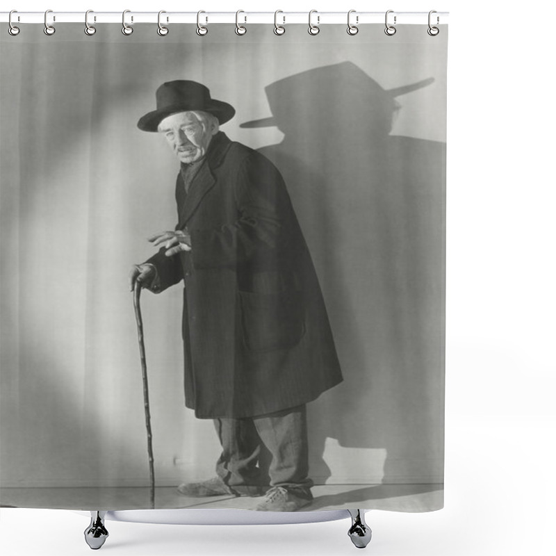 Personality  Elderly Man Standing Shower Curtains