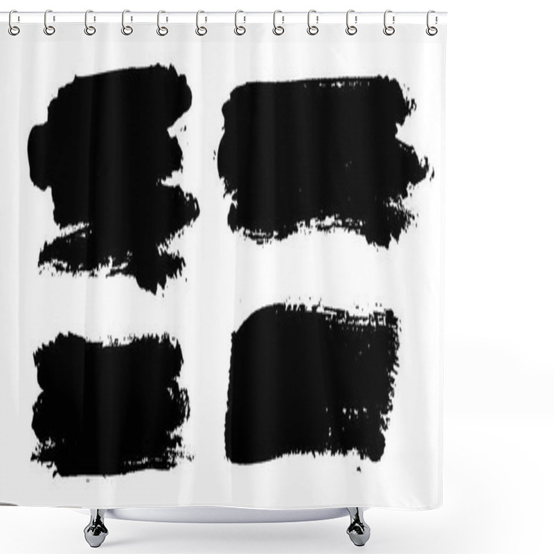 Personality  Brush Strokes. Vector Paintbrush Set. Grunge Design Elements. Shower Curtains