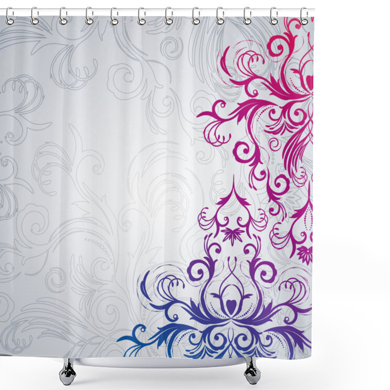 Personality  Abstract Vector Floral Background With East Flowers. Shower Curtains