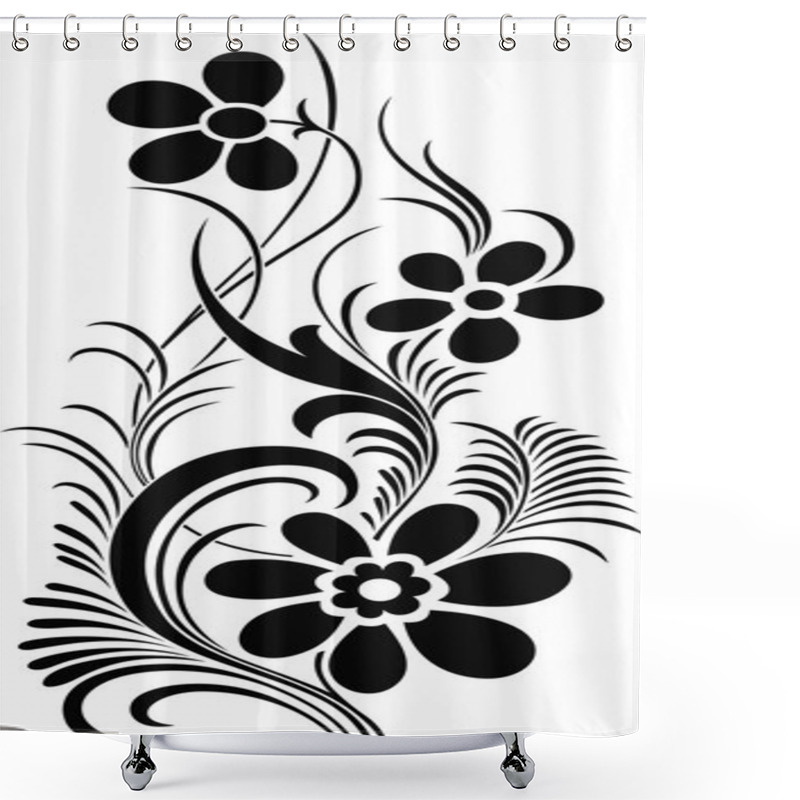 Personality  Vector Floral Design Shower Curtains