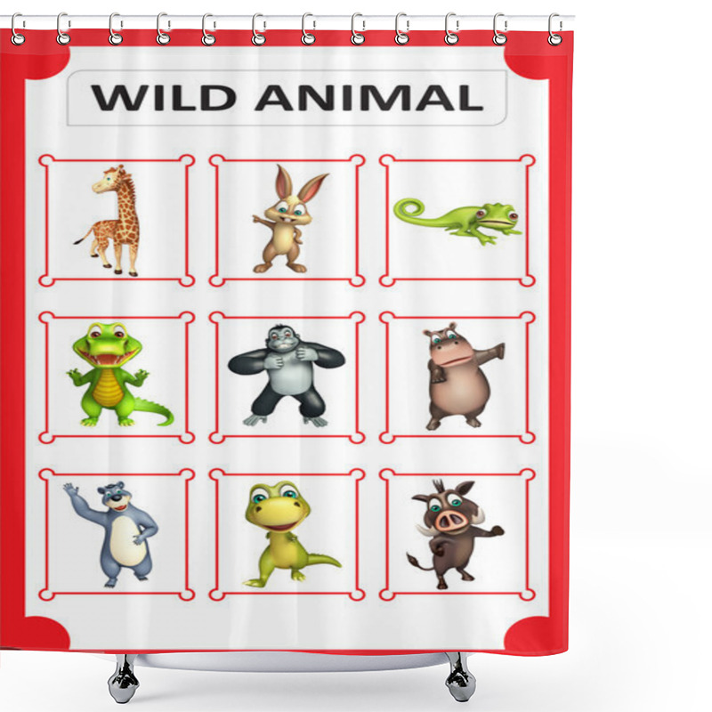 Personality  Wild Animal Chart Shower Curtains