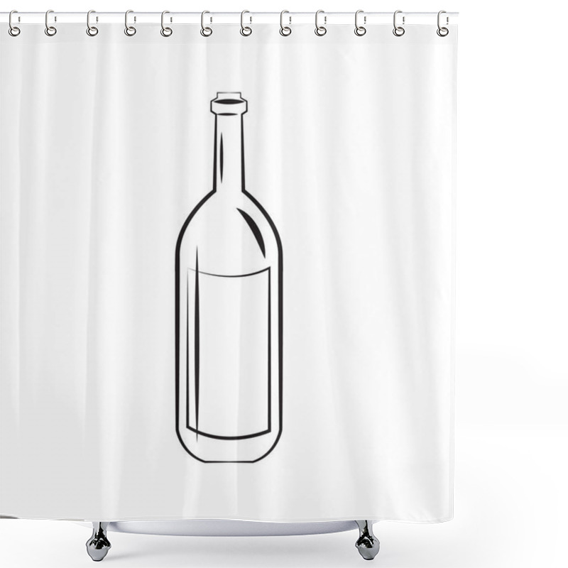 Personality  A Wine Bottle Illustration. Shower Curtains