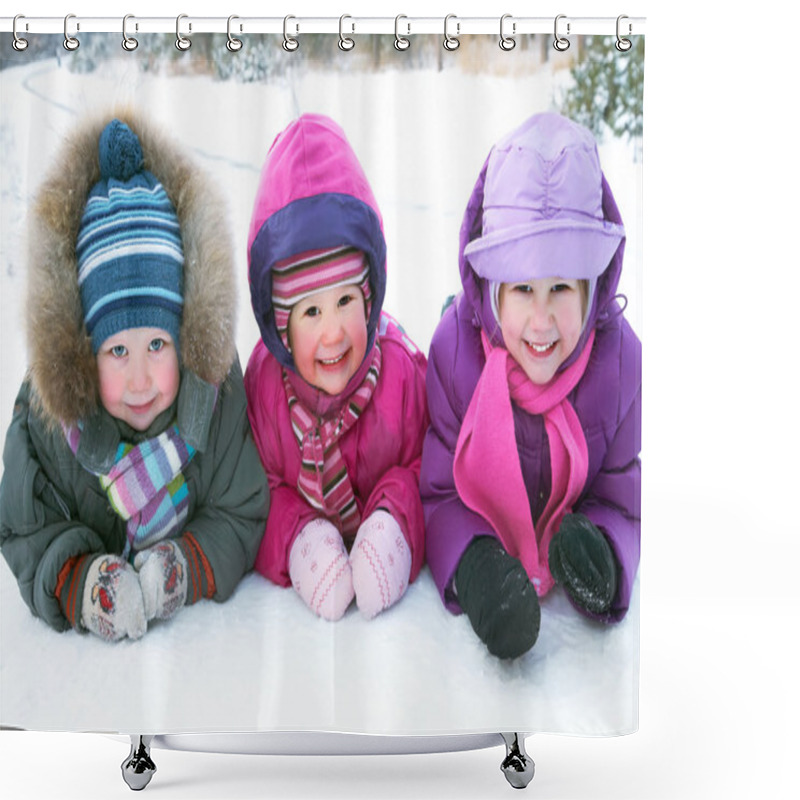 Personality  Children In Winter Shower Curtains