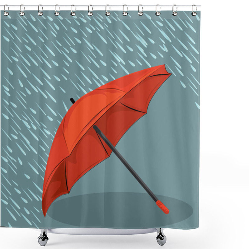 Personality  In The Rain Umbrella Vector Shower Curtains