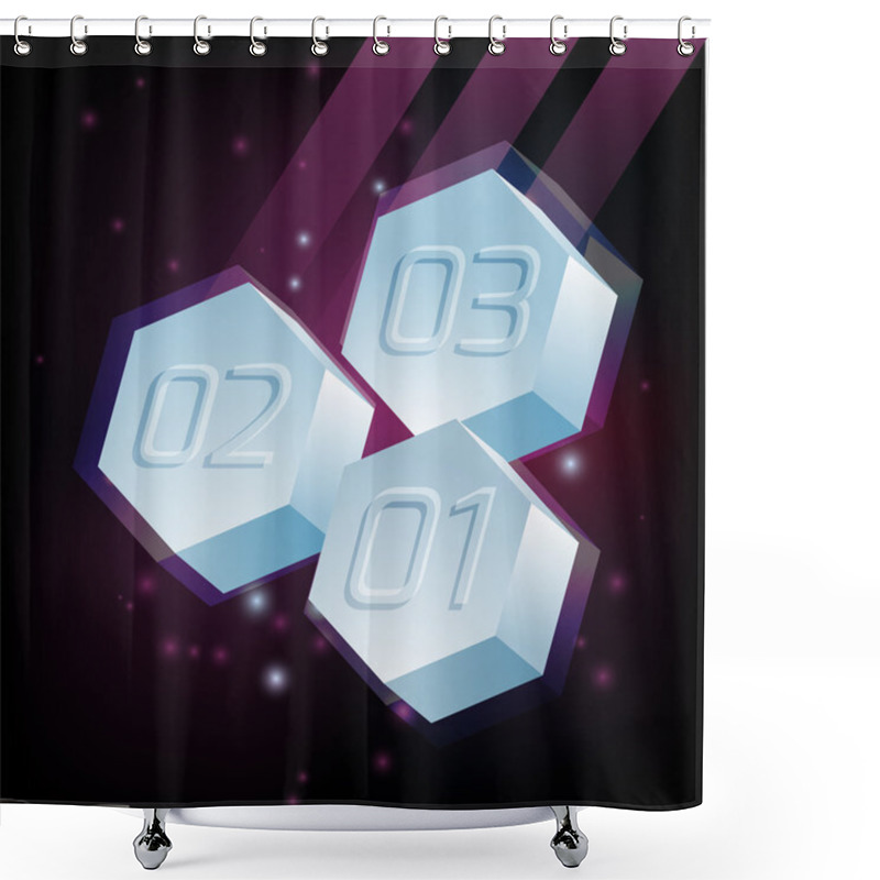 Personality  Hexagons With Numbers. Vector Abstract Background. Shower Curtains