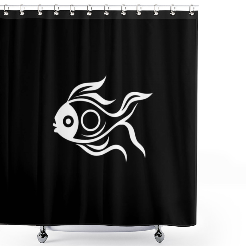 Personality  Goldfish - Minimalist And Simple Silhouette - Vector Illustration Shower Curtains