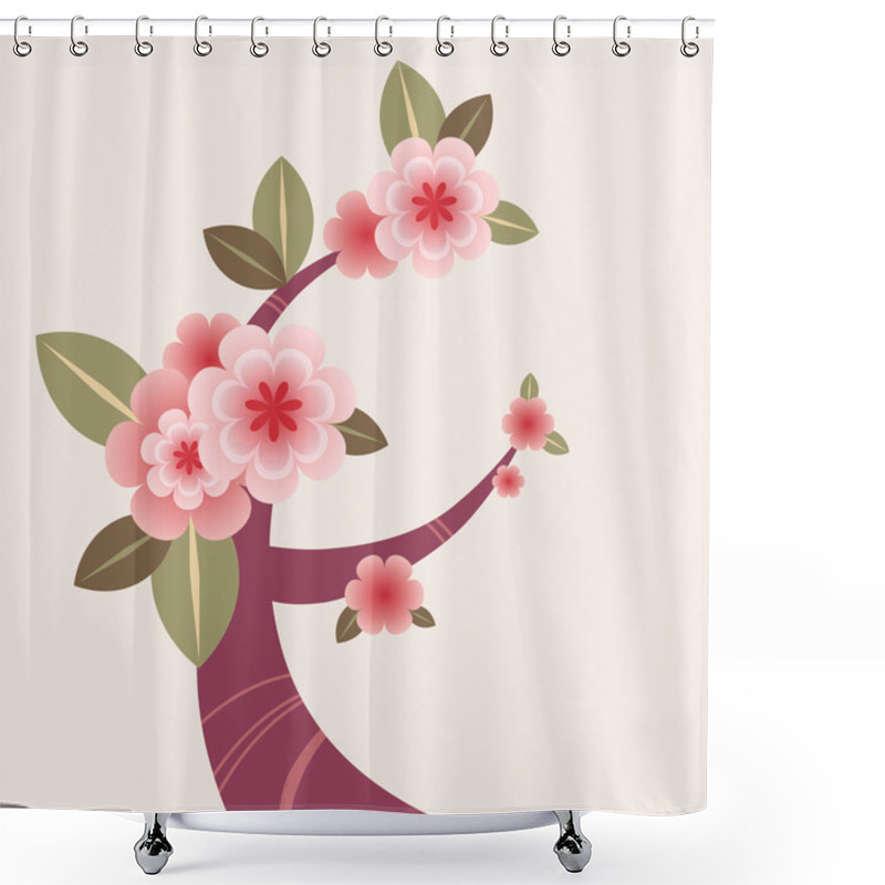 Personality  Cherry Blossom Tree Branch Shower Curtains