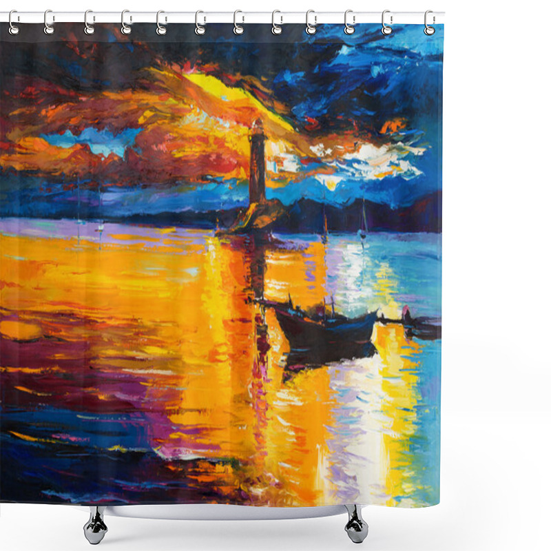 Personality  Lighthouse Shower Curtains