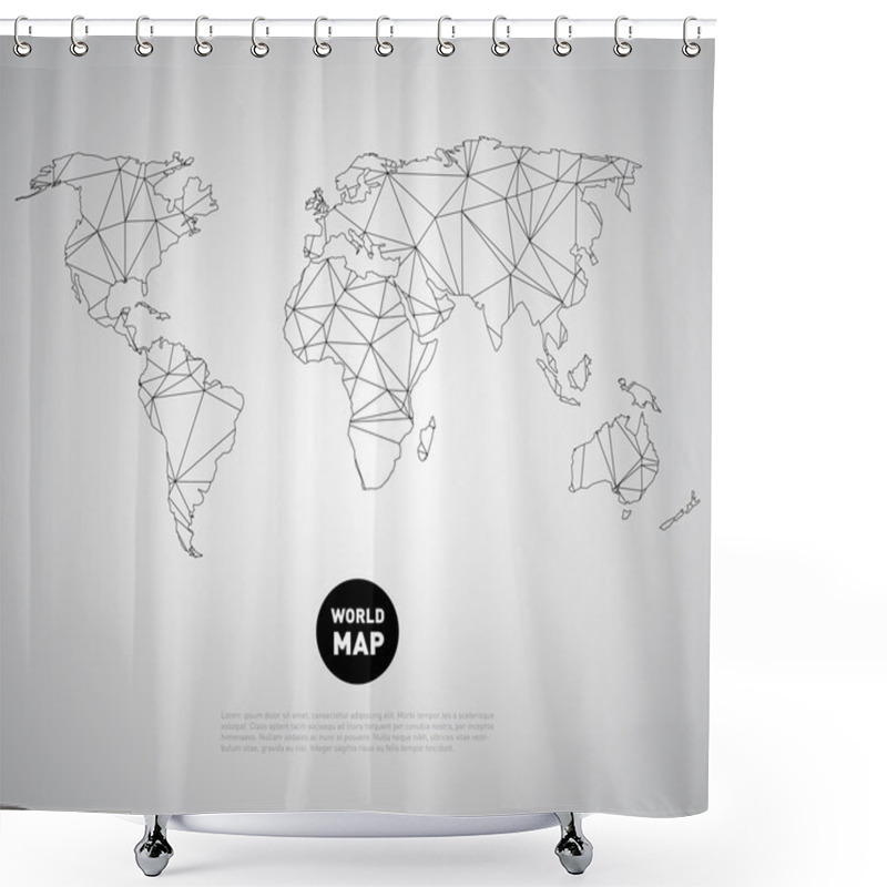 Personality  World Map Background With Polygonal Triangle Shower Curtains