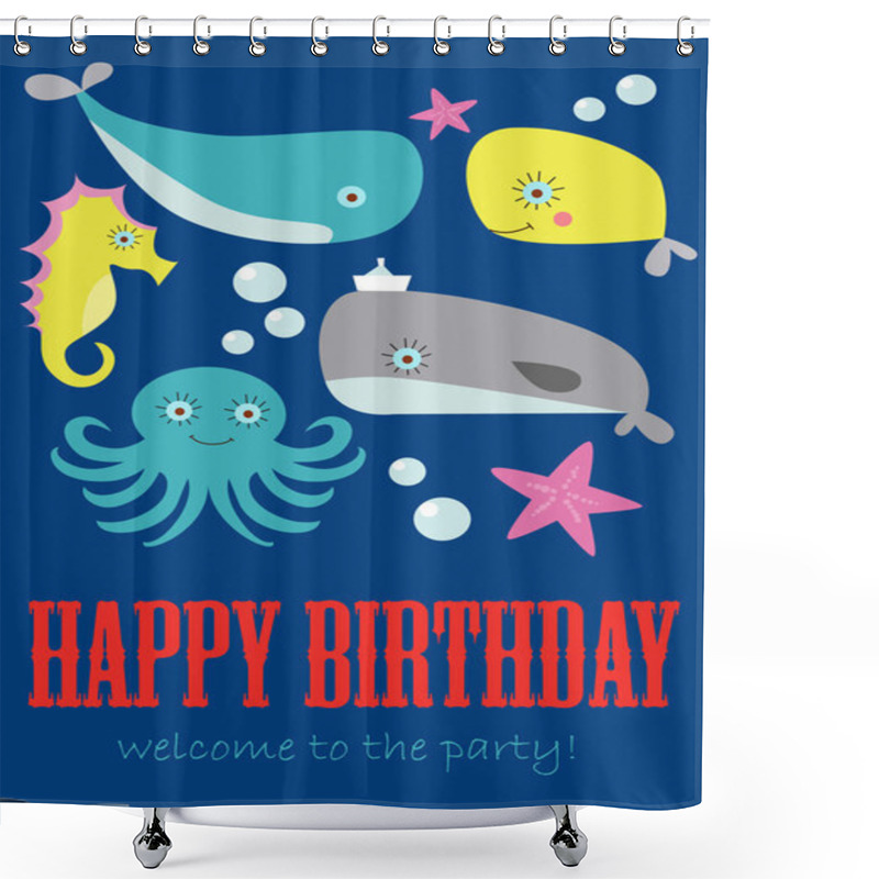 Personality  Happy Birthday Card Shower Curtains