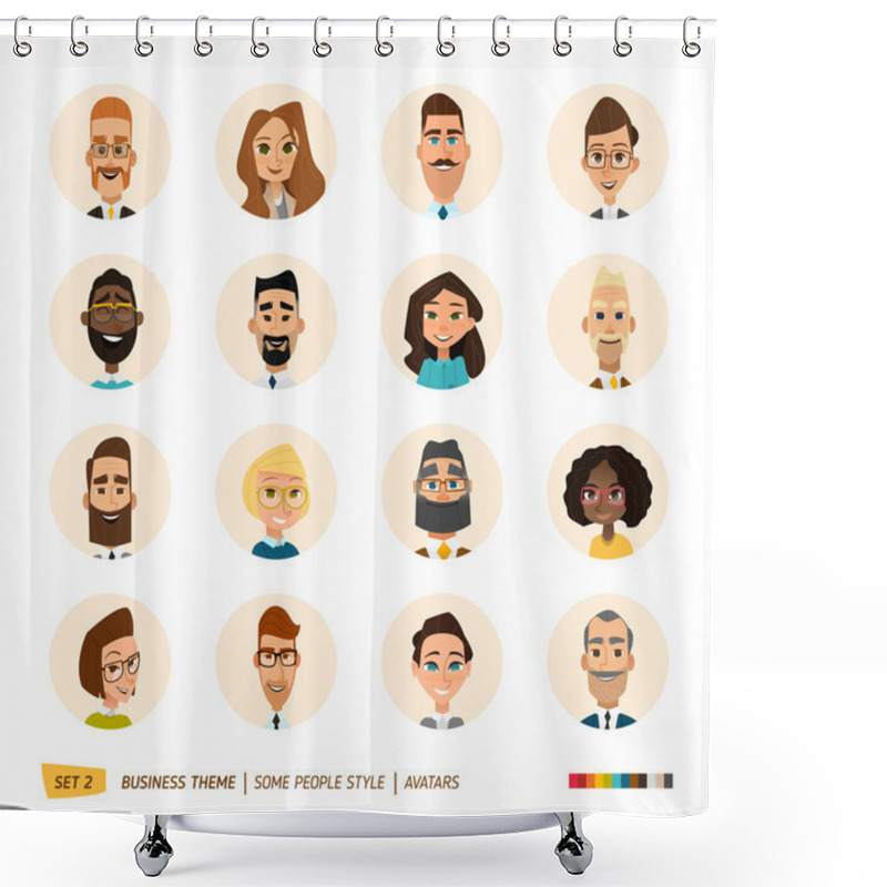 Personality  Business Avatars Set Shower Curtains