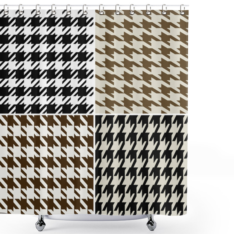 Personality  Fashion Abstract Hounds Tooth Pattern Shower Curtains