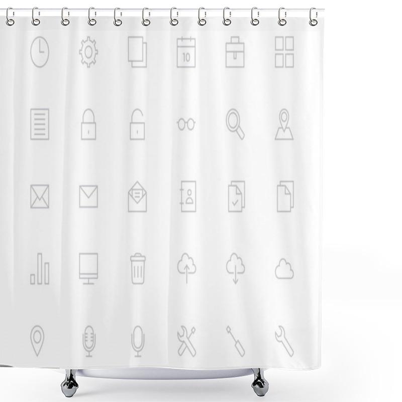 Personality  Universal Mobile Vector Line Icons 1 Shower Curtains