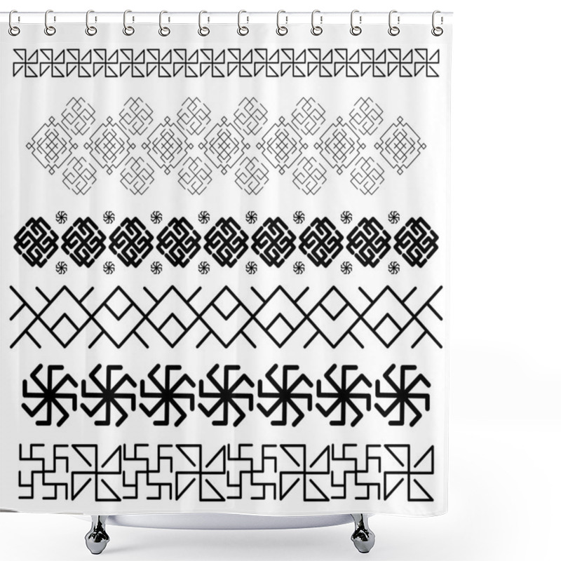 Personality  Slavic Ornaments Shower Curtains