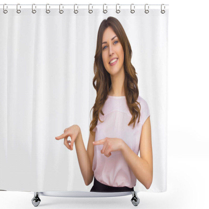 Personality  Portrait Of Beautiful Woman Shower Curtains