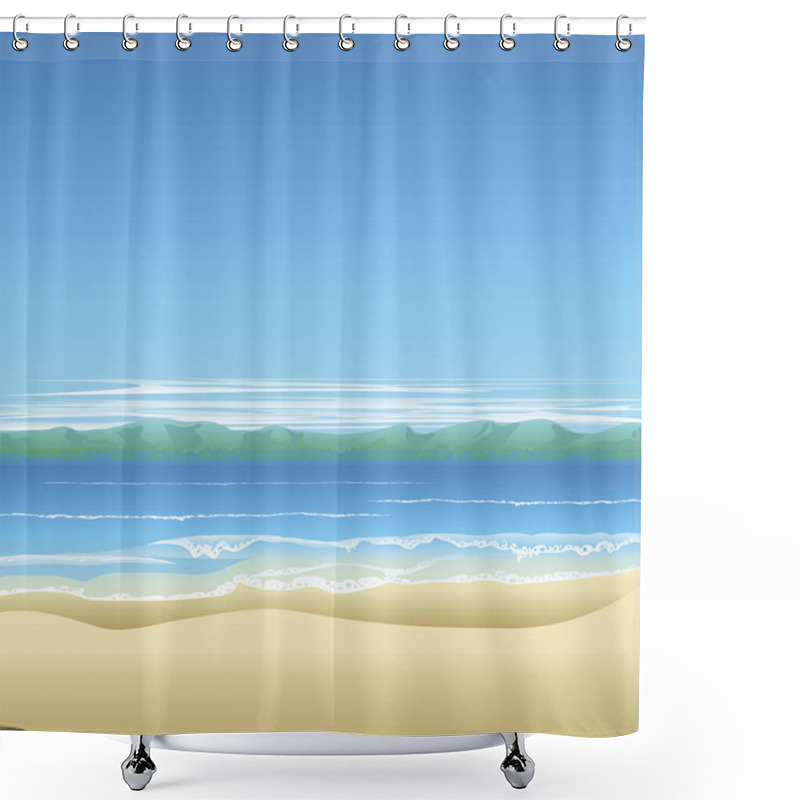 Personality  Tropical Beach Background Illustration Shower Curtains