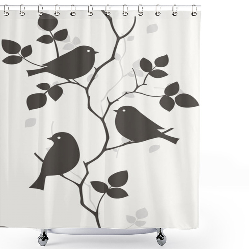 Personality  Birds Pattern Shower Curtains