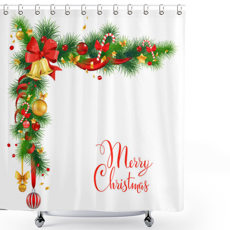 Personality  Holiday Frame With Decorations Shower Curtains