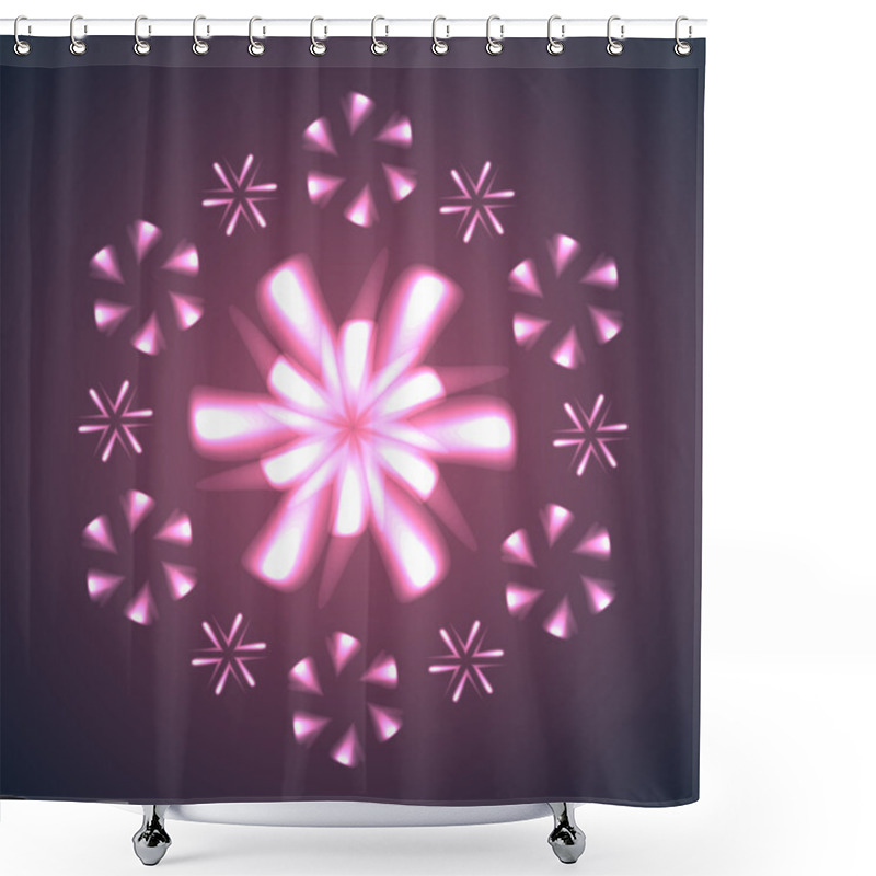 Personality  Firework Flowers And Snowflakes. Shower Curtains