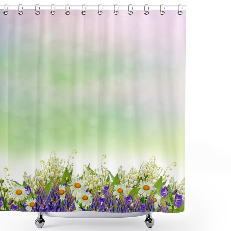 Personality  Summer Landscape With Wildflowers. Shower Curtains