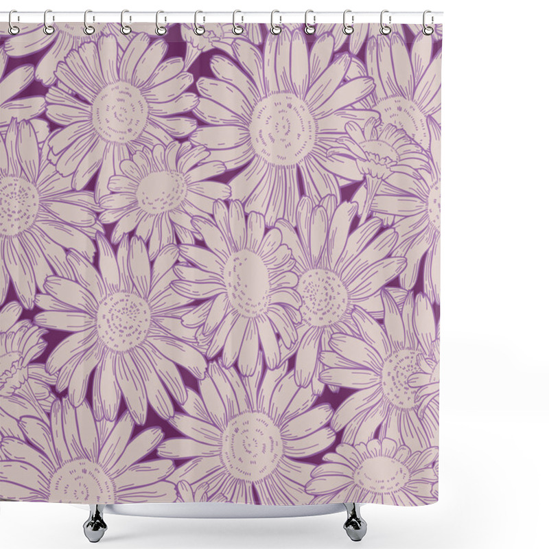 Personality  Seamless Daisies Pattern. Shower Curtains