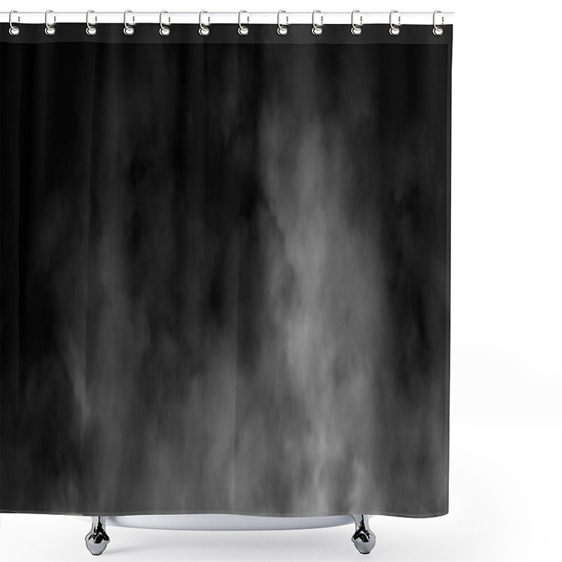 Personality  Panoramic View Mystic Smoke On The Floor. Paranormal Fog Isolated On Black Background. Shower Curtains