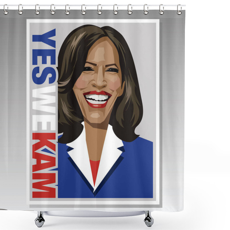 Personality  Caricature Of 2024 Presidential Candidate Kamala Harris  Shower Curtains