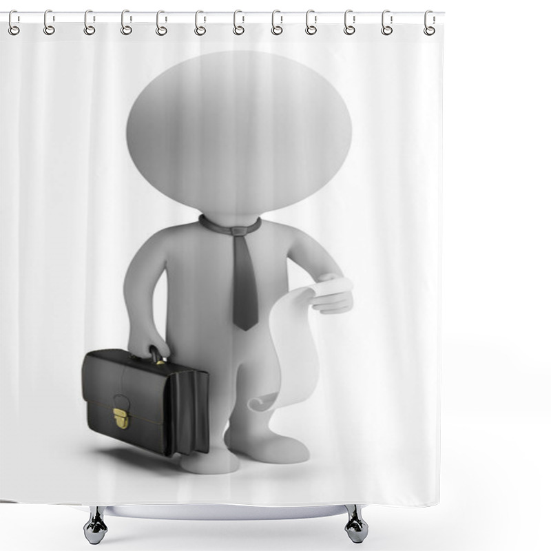 Personality  3d Small - Businessman With A List Of Cases Shower Curtains