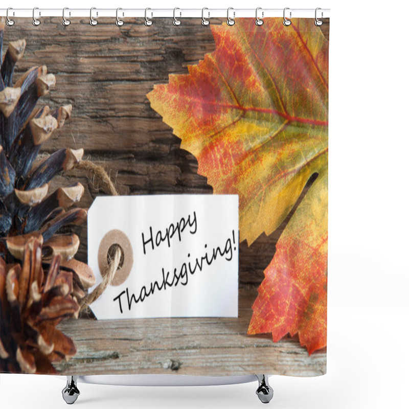 Personality  Autumn Label With Happy Thanksgiving Shower Curtains